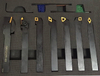 Набор резцов с мех.креплением пластин, сечение 25х25 мм, 7 шт.