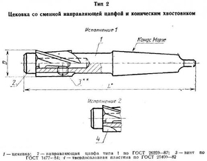 Цековка D 29,0 х d22,0х180  к/х со сменной направляющей цапфой КМ3 (cnic57351)